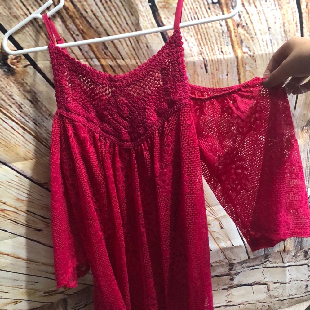 Hot pink lace top